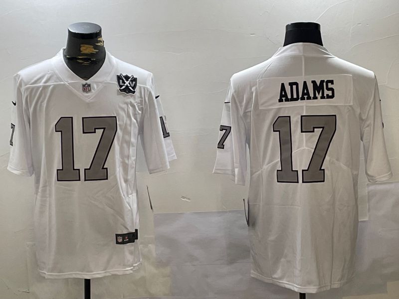 Men Oakland Raiders 17 Adams White 2024 Nike Vapor Limited NFL Jersey style 2